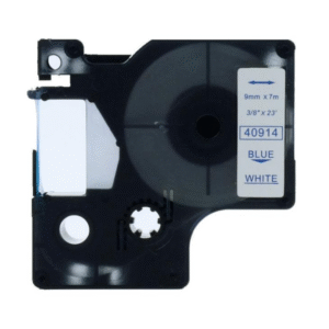 40914 - BLUE ON WHITE - 9MM X 7M DYMO LABELMANAGER PRINTERS LABELLING D1 TAPE