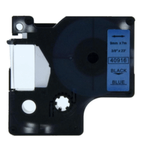 40916 - BLACK ON BLUE 9MM X 7M DYMO LABELMANAGER PRINTERS LABELLING D1 TAPE
