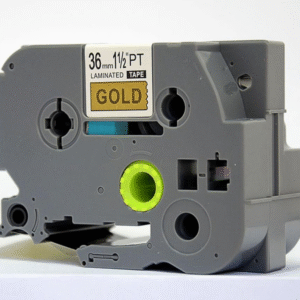 Brother TZe861 TZe-861 TZ861 TZ-861 Black on Gold 36MM x 8M P-TOUCH LABELLING TZ TAPE