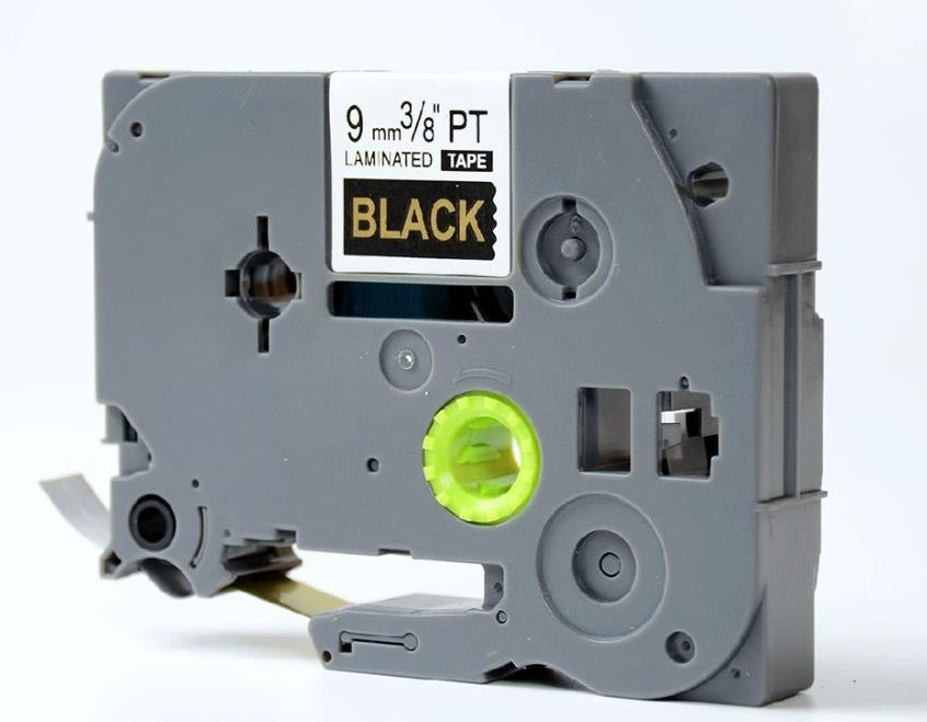 Brother TZe324 TZe-324 TZ324 TZ-324 Gold on Black 9MMx 8M P-TOUCH LABELLING TZ TAPE