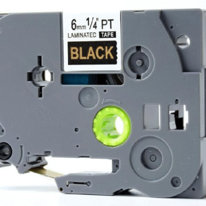 Brother TZe314 TZe-314  TZ314 TZ-314 Gold on Black 6MMx 8M P-TOUCH LABELLING TZ TAPE