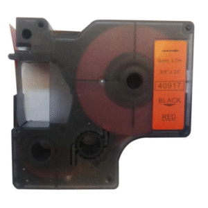 40917 - BLACK ON RED - 9MM X 7M DYMO LABELMANAGER PRINTERS LABELLING D1 TAPE