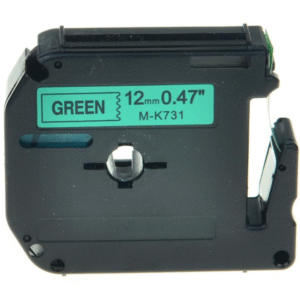 MK721 M-K721 MK-721 - BLACK ON GREEN - 9MM X 8M P-TOUCH Labelling MK Tape