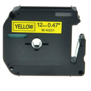 MK621 M-K621 MK-621 - BLACK ON YELLOW - 9MM X 8M P-TOUCH Labelling MK Tape