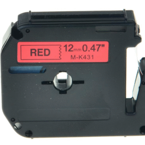 MK431 M-K431 MK-431 - BLACK ON RED - 12MM X 8M P-TOUCH Labelling MK Tape