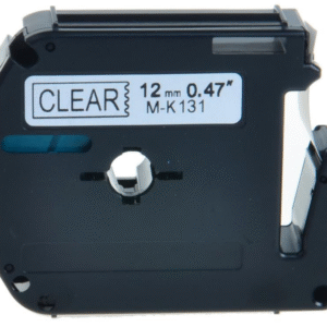 MK131 M-K131 MK-131 - BLACK ON CLEAR - 12MM X 8M P-TOUCH Labelling MK Tape