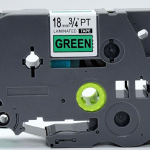 Brother TZe741 TZe-741 TZ741 TZ-741 Black on Green 18MMx 8M P-TOUCH LABELLING TZ TAPE