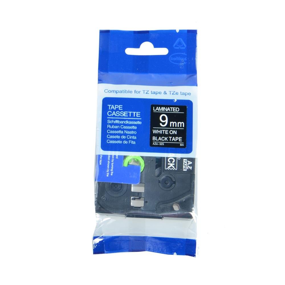 Brother TZe325 TZe-325 TZ325 TZ-325 White on Black 9MMx 8M P-TOUCH LABELLING TZ TAPE - Image 2