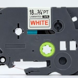 Brother TZe242 TZe-242 TZ242 TZ-242 Red on White 18MMx 8M P-TOUCH LABELLING TZ TAPE