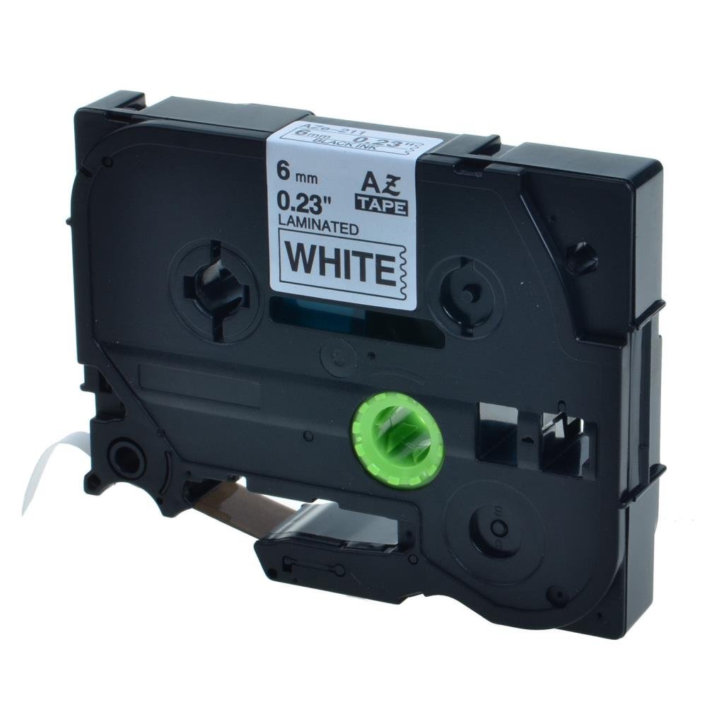 Brother TZe211 TZe-211 TZ211 TZ-211 Black on White 6MMx 8M P-TOUCH LABELLING TZ TAPE - Image 5