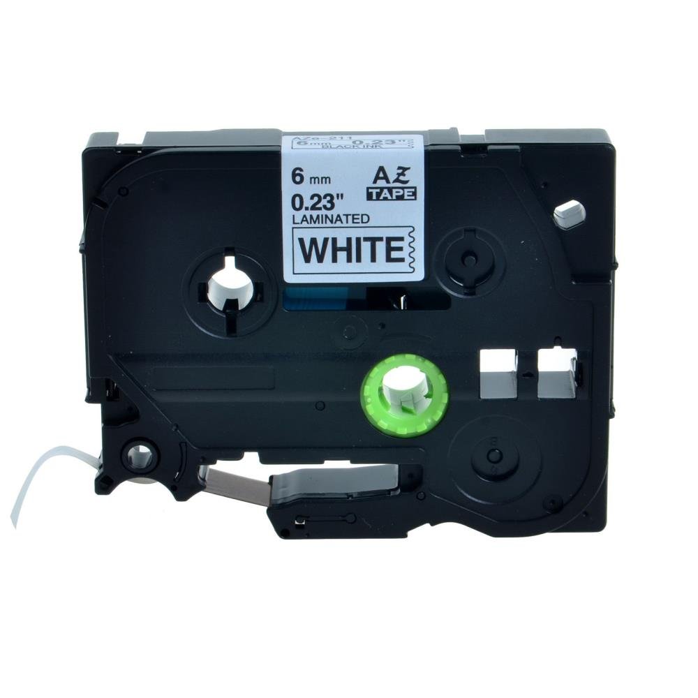 Brother TZe211 TZe-211 TZ211 TZ-211 Black on White 6MMx 8M P-TOUCH LABELLING TZ TAPE - Image 4