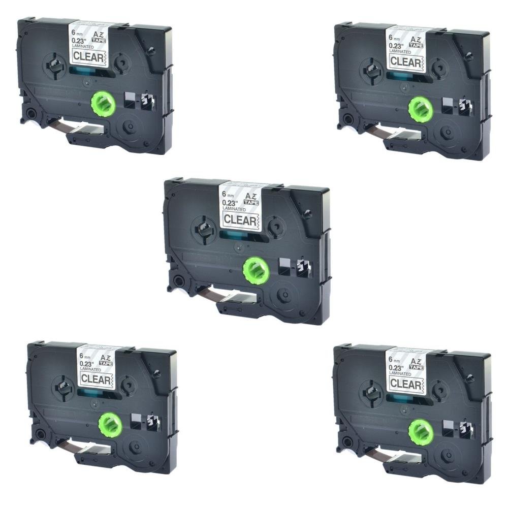 Brother TZe111 TZe-111 TZ111 TZ-111 Black on Clear 6MMx 8M P-TOUCH LABELLING TZ TAPE - Image 2