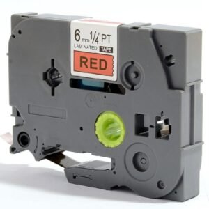 Brother TZe411 TZe-411 TZ411 TZ-411 Black on Red  6MMx 8M P-TOUCH LABELLING TZ TAPE