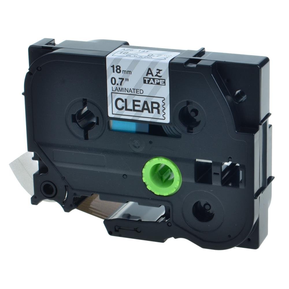 Brother TZe141 TZe-141 TZ141 TZ-141 Black on Clear 18MMx 8M P-TOUCH LABELLING TZ TAPE