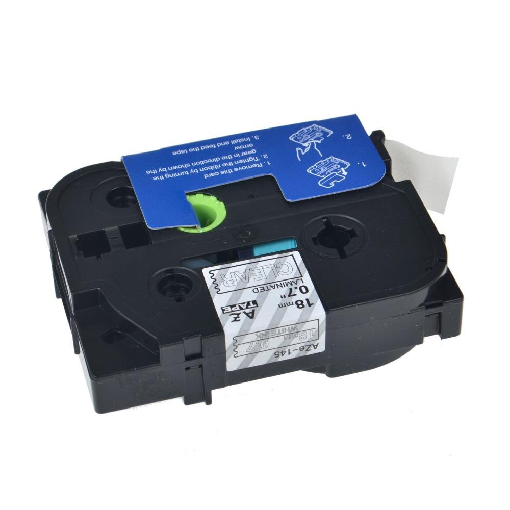 Brother TZe145 TZe-145 TZ145 TZ-145 White on Clear 18MMx 8M P-TOUCH LABELLING TZ TAPE - Image 2