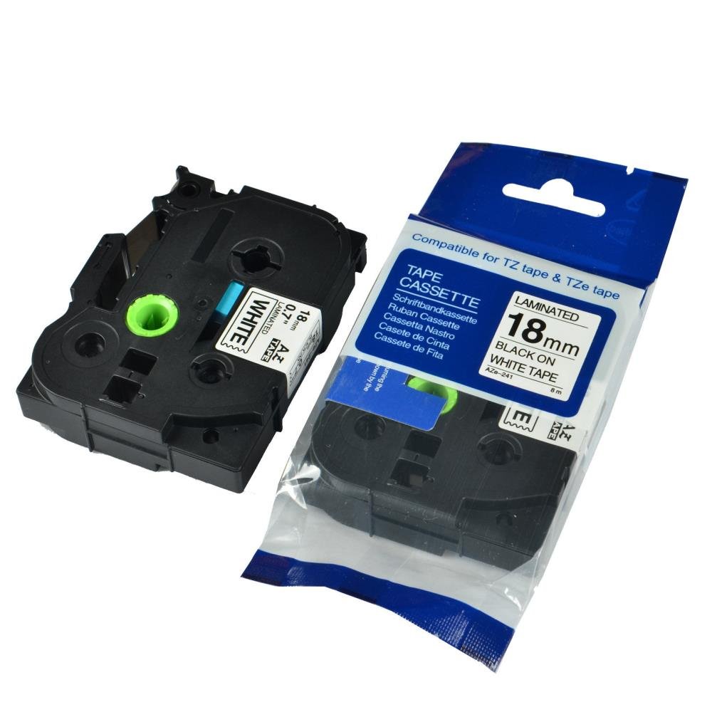 Brother TZe241 TZe-1241 TZ241 TZ-241 Black on White 18MMx 8M P-TOUCH LABELLING TZ TAPE - Image 3