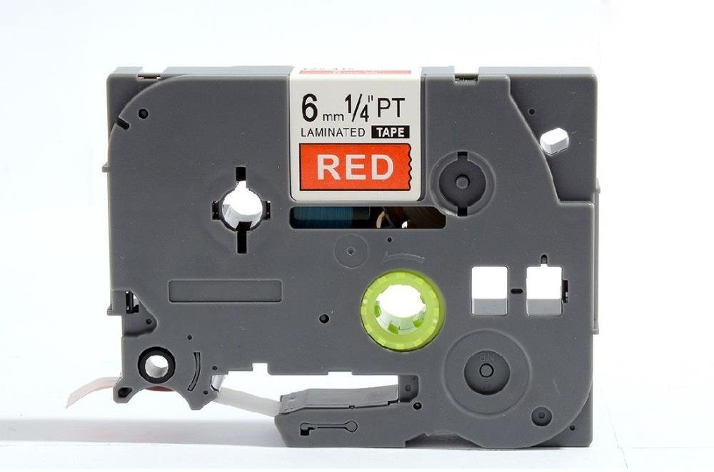 Brother TZe415 TZe-415 TZ415 TZ-415 White on Red 6MMx 8M P-TOUCH LABELLING TZ TAPE