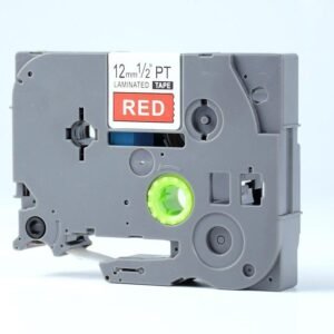 Brother TZe435 TZe-435 TZ435 TZ-435 White on Red  12MM x 8M P-TOUCH LABELLING TZ TAPE