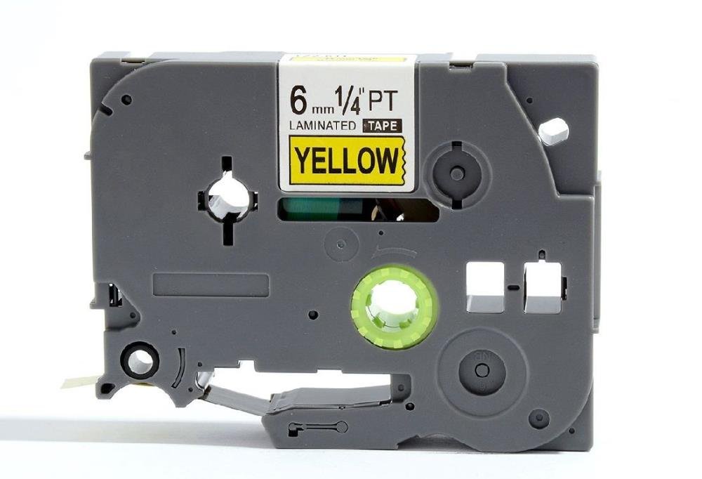 Brother TZe611 TZe-611 TZ611 TZ-611 Black on Yellow 6MMx 8M P-TOUCH LABELLING TZ TAPE