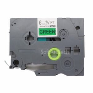 Brother TZe711 TZe-711 TZ711 TZ-711 Black on Green 6MMx 8M P-TOUCH LABELLING TZ TAPE