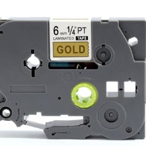 Brother TZe811 TZe-811 TZ811 TZ-811 Black on Gold 6MMx 8M P-TOUCH LABELLING TZ TAPE