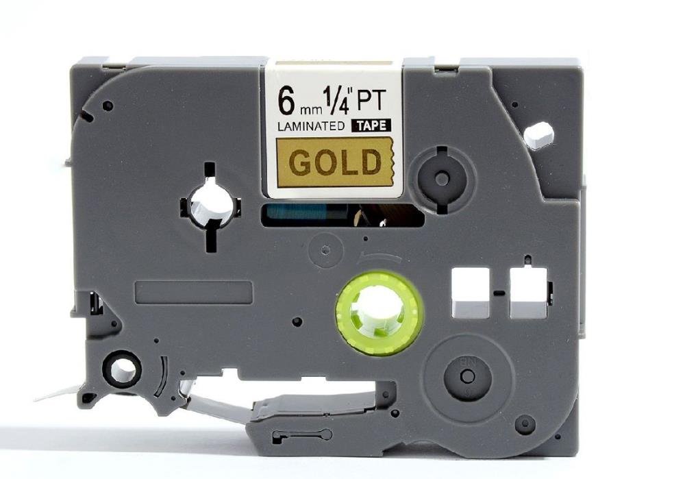 Brother TZe811 TZe-811 TZ811 TZ-811 Black on Gold 6MMx 8M P-TOUCH LABELLING TZ TAPE