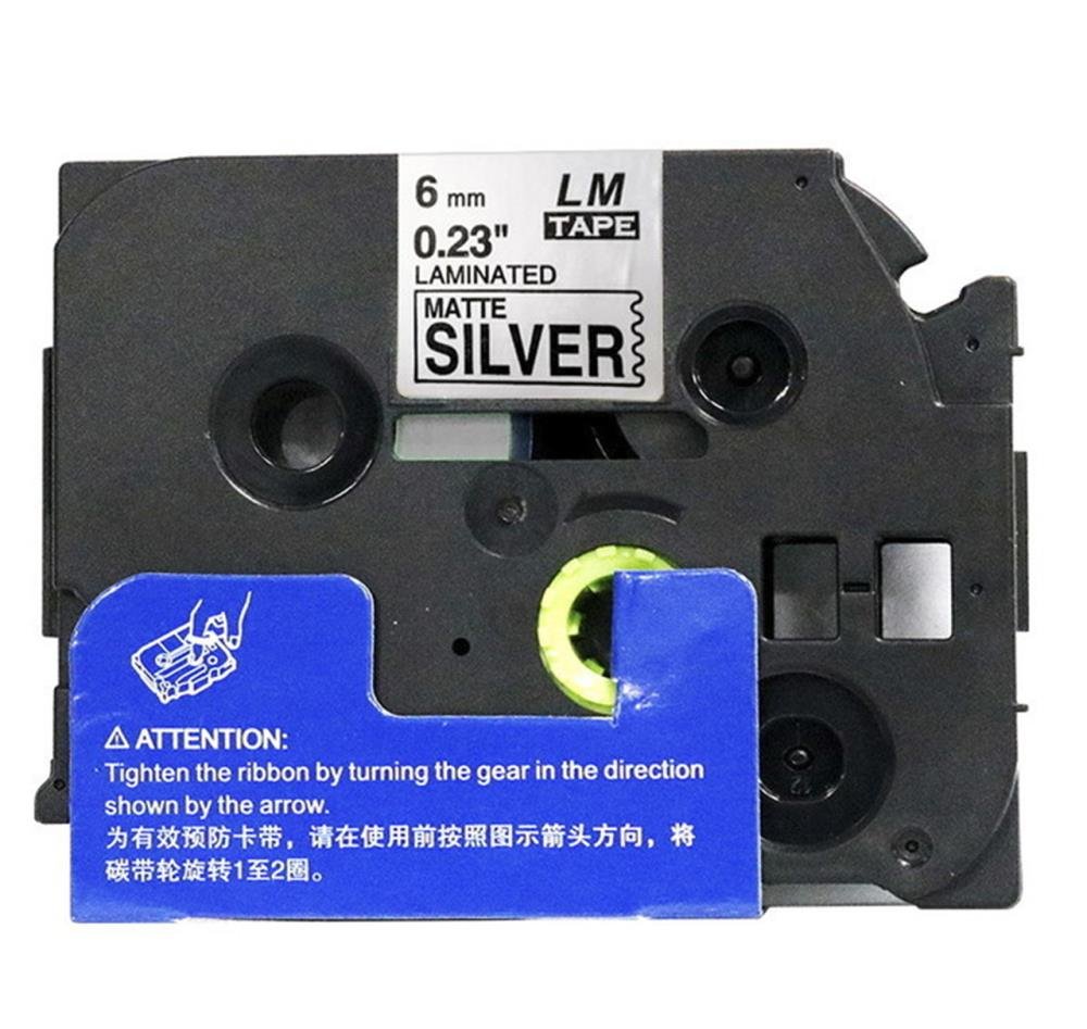 Brother TZeM911 TZe-M911 TZM911 TZ-M911 Black on Silver 6MMx 8M P-TOUCH LABELLING TZ TAPE