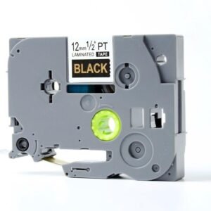 Brother TZe334 TZe-334 TZ334 TZ-334 Gold on Black 12MM x 8M P-TOUCH LABELLING TZ TAPE