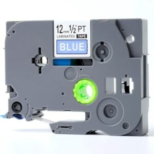 Brother TZe535 TZe-535 TZ535 TZ-535 White on Blue 12MM x 8M P-TOUCH LABELLING TZ TAPE