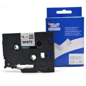 Brother TZe231 TZe-231 TZ231 TZ-231 COMPATIBLE BLACK ON WHITE 12MM x 8M P-TOUCH LABELLING TZ TAPE