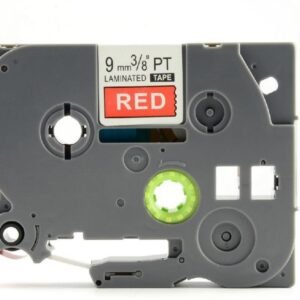 Brother TZe425 TZe-425 TZ425  TZ-425 White on Red 9MMx 8M P-TOUCH LABELLING TZ TAPE