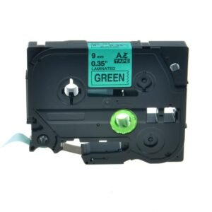 Brother TZe721 TZe-721 TZ721 TZ-721 Black on Green 9MMx 8M P-TOUCH LABELLING TZ TAPE
