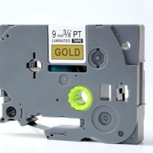 Brother TZe821 TZe-821 TZ821  TZ-821 Black on Gold  9MMx 8M P-TOUCH LABELLING TZ TAPE