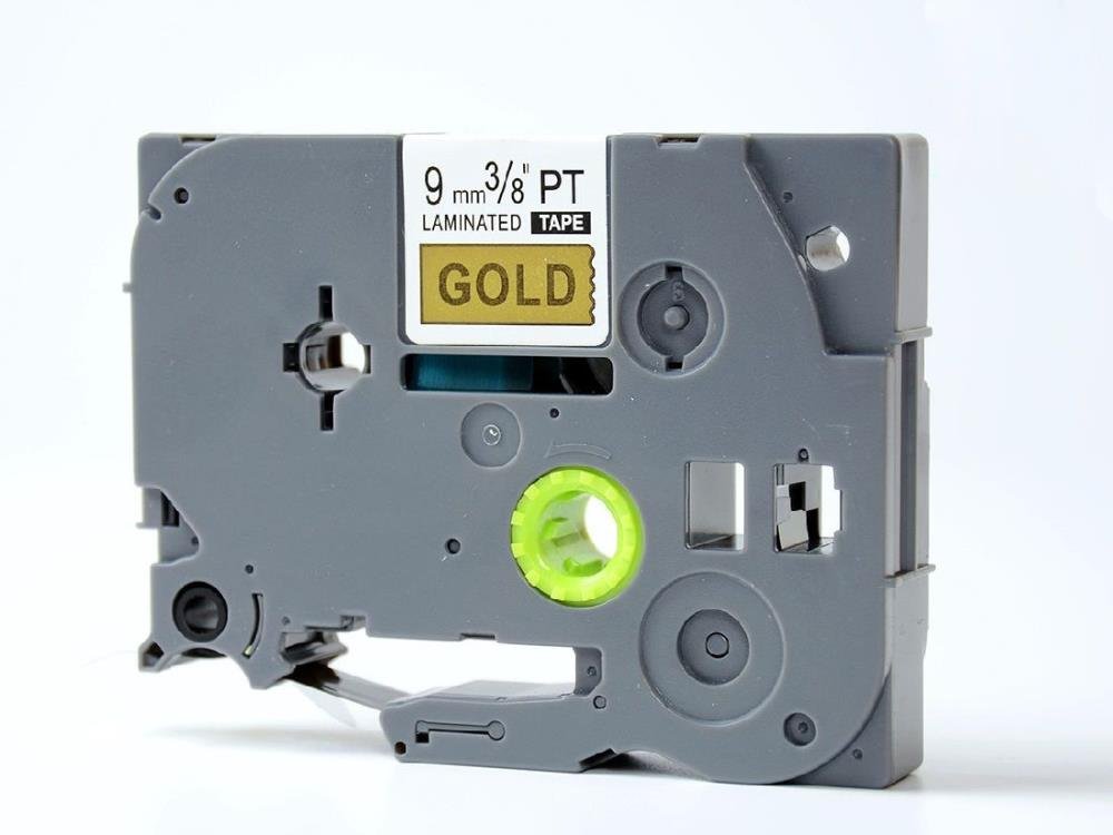 Brother TZe821 TZe-821 TZ821 TZ-821 Black on Gold 9MMx 8M P-TOUCH LABELLING TZ TAPE