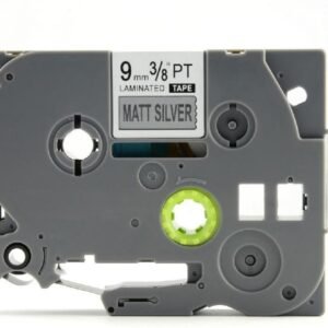 Brother TZe921 TZe-921 TZ921  TZ-921 Black on Silver 9MMx 8M P-TOUCH LABELLING TZ TAPE