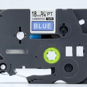 Brother TZe545 TZe-545 TZ545 TZ-545 White on Blue 18MMx 8M P-TOUCH LABELLING TZ TAPE