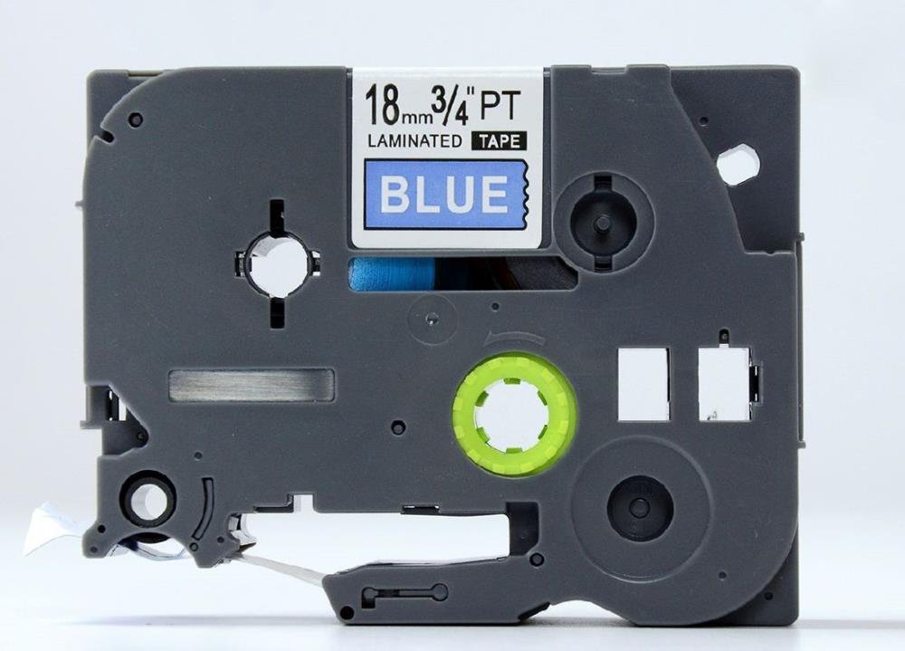 Brother TZe545 TZe-545 TZ545 TZ-545 White on Blue 18MMx 8M P-TOUCH LABELLING TZ TAPE