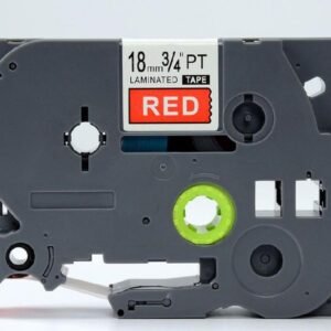 Brother TZe445 TZe-445 TZ445 TZ-445 White on Red 18MMx 8M P-TOUCH LABELLING TZ TAPE