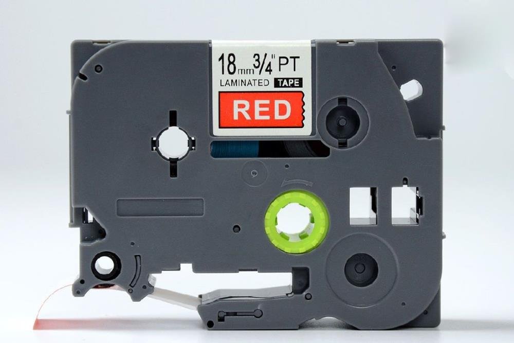 Brother TZe445 TZe-445 TZ445 TZ-445 White on Red 18MMx 8M P-TOUCH LABELLING TZ TAPE