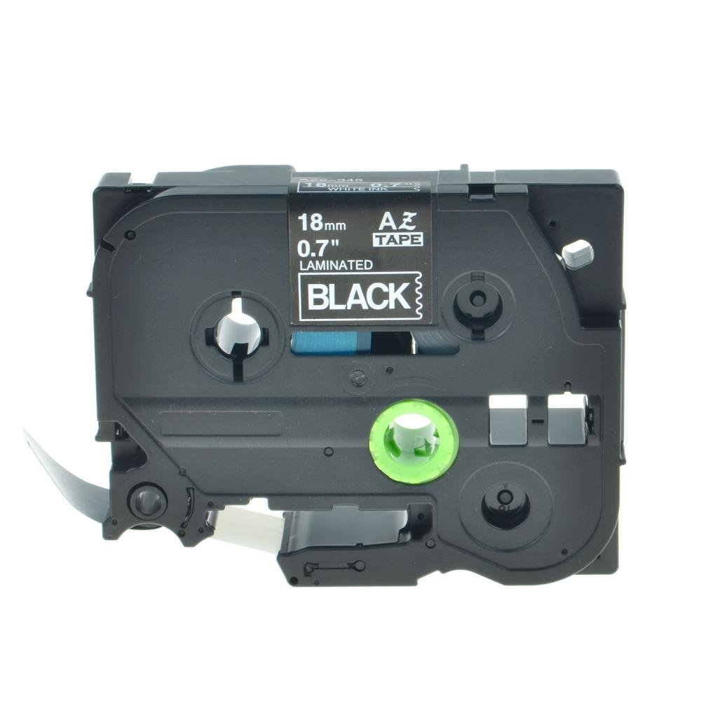 Brother TZe345 TZe-345 TZ345 TZ-345 White on Black 18MMx 8M P-TOUCH LABELLING TZ TAPE