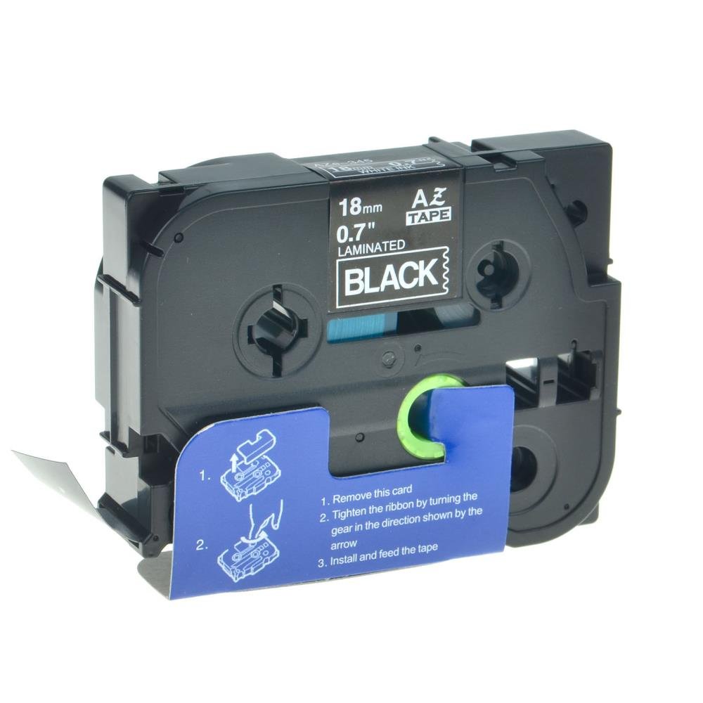 Brother TZe345 TZe-345 TZ345 TZ-345 White on Black 18MMx 8M P-TOUCH LABELLING TZ TAPE - Image 4