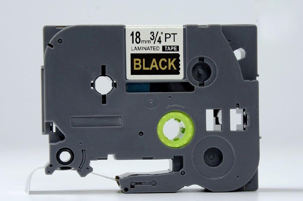 Brother TZe344 TZe-344 TZ344 TZ-344 Gold on Black 18MMx 8M P-TOUCH LABELLING TZ TAPE