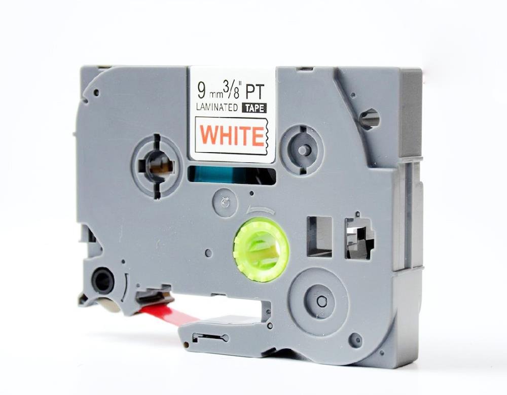 Brother TZe222 TZe-222 TZ222 TZ-222 Red on White 9MMx 8M P-TOUCH LABELLING TZ TAPE