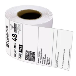 Direct Thermal Labels Zebra Compatible White Shipping Labels – 100mm x 150mm (4″ x 6″) – 250 labels/roll (25mm core)