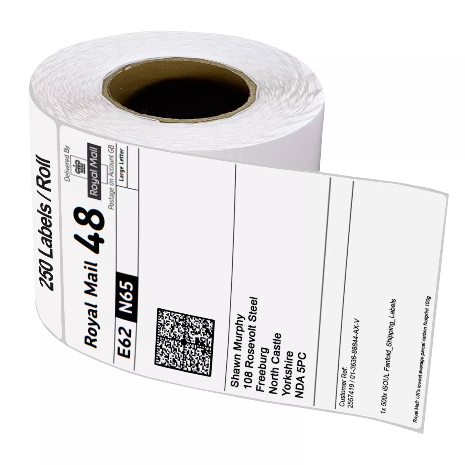 Direct Thermal Labels Zebra Compatible White Shipping Labels – 100mm x 150mm (4″ x 6″) – 250 labels/roll (25mm core)